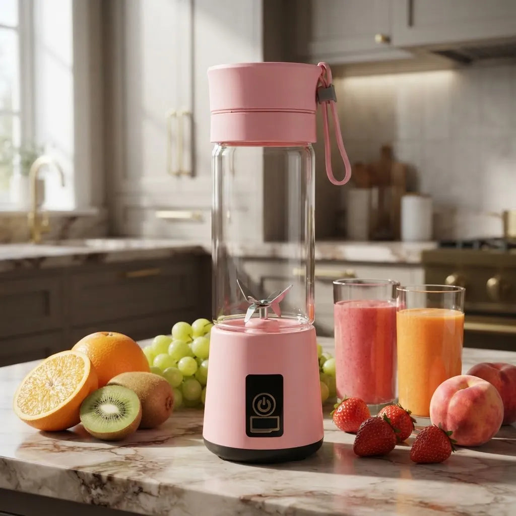 Licuadora Portátil Recargable HM-03 380ml USB Rosa