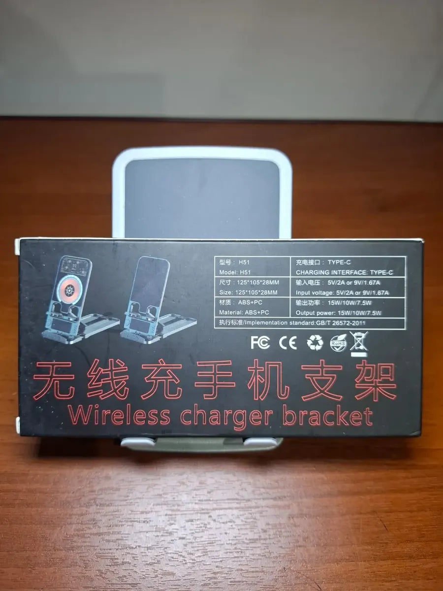 Cargador Inalámbrico 15W H51 Plegable Con Soporte USB-C