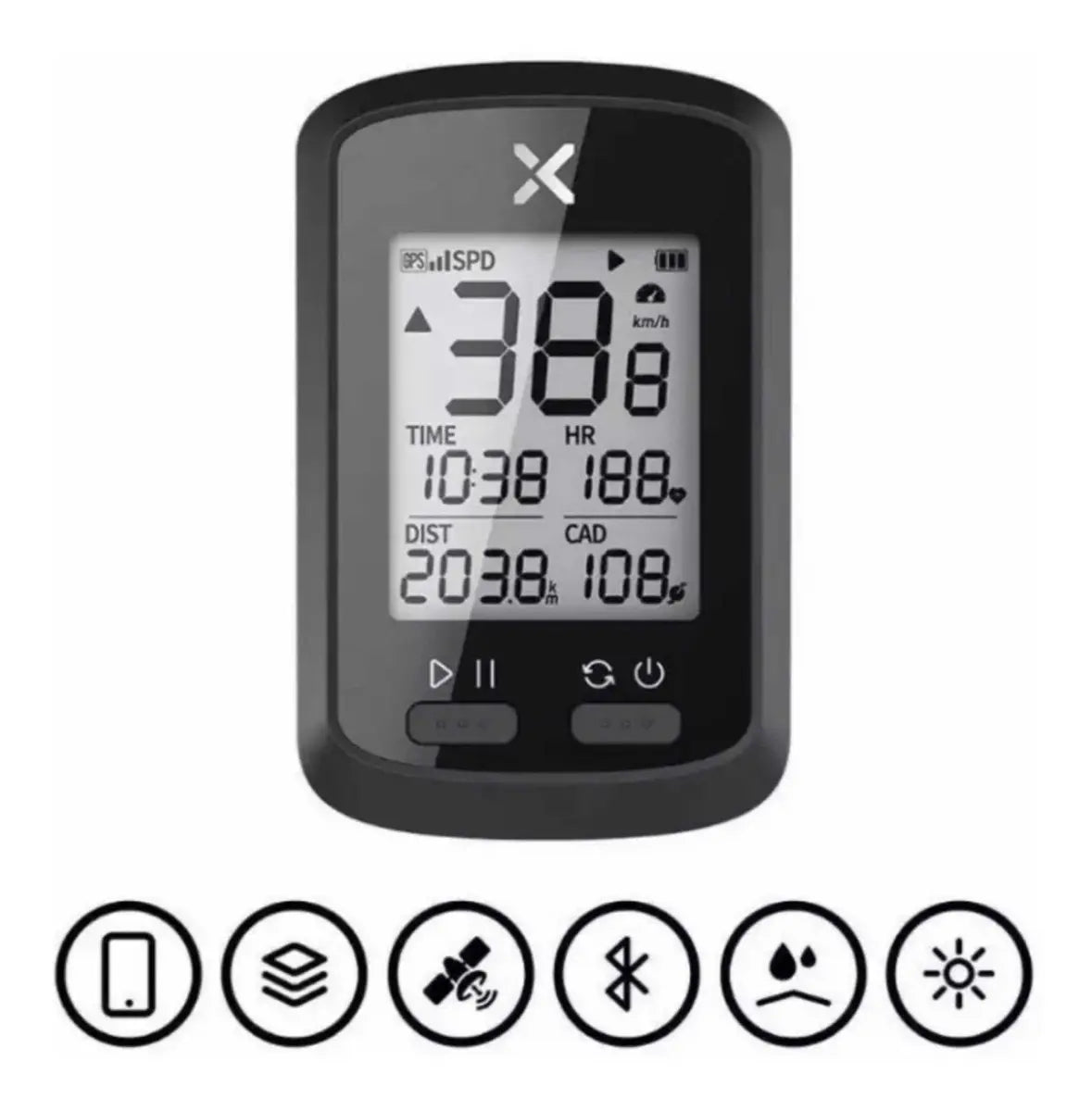 Computadora GPS para Bicicleta Inalámbrica con Pantalla LCD -Velocidad, Distancia, Altitud y Cadencia