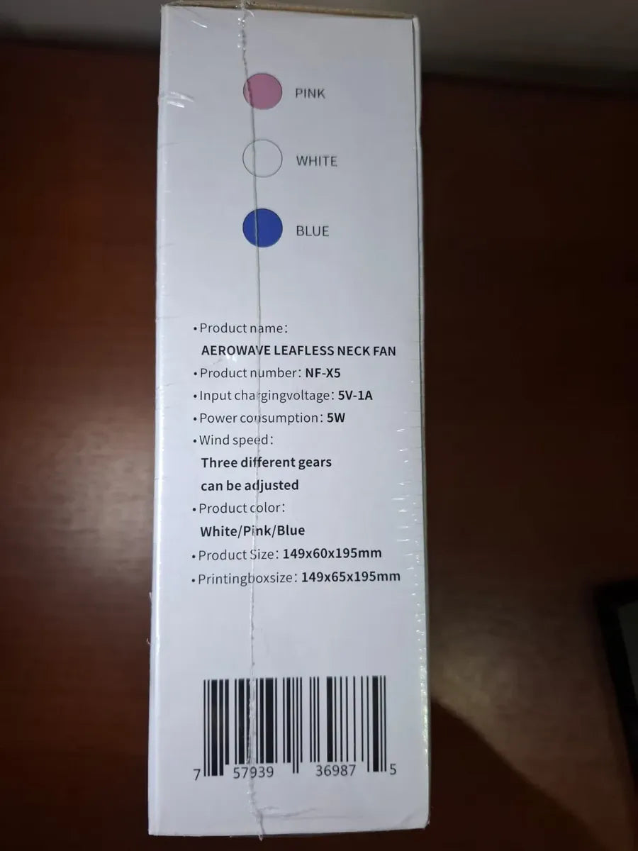 Ventilador De Cuello Aerowave NF-X5 Recargable 3 Velocidades