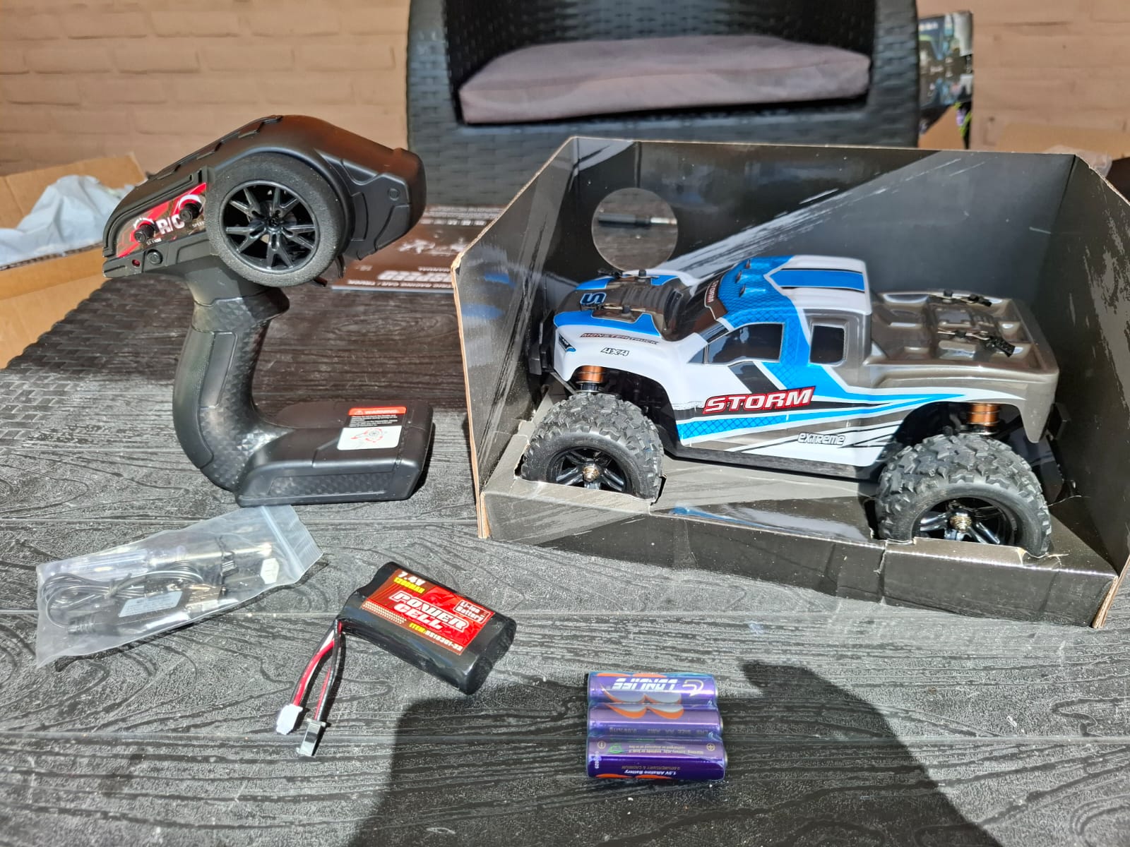 Monster Truck Auto Rc Kit Completo Listo Para Usar! 4x4 Azul