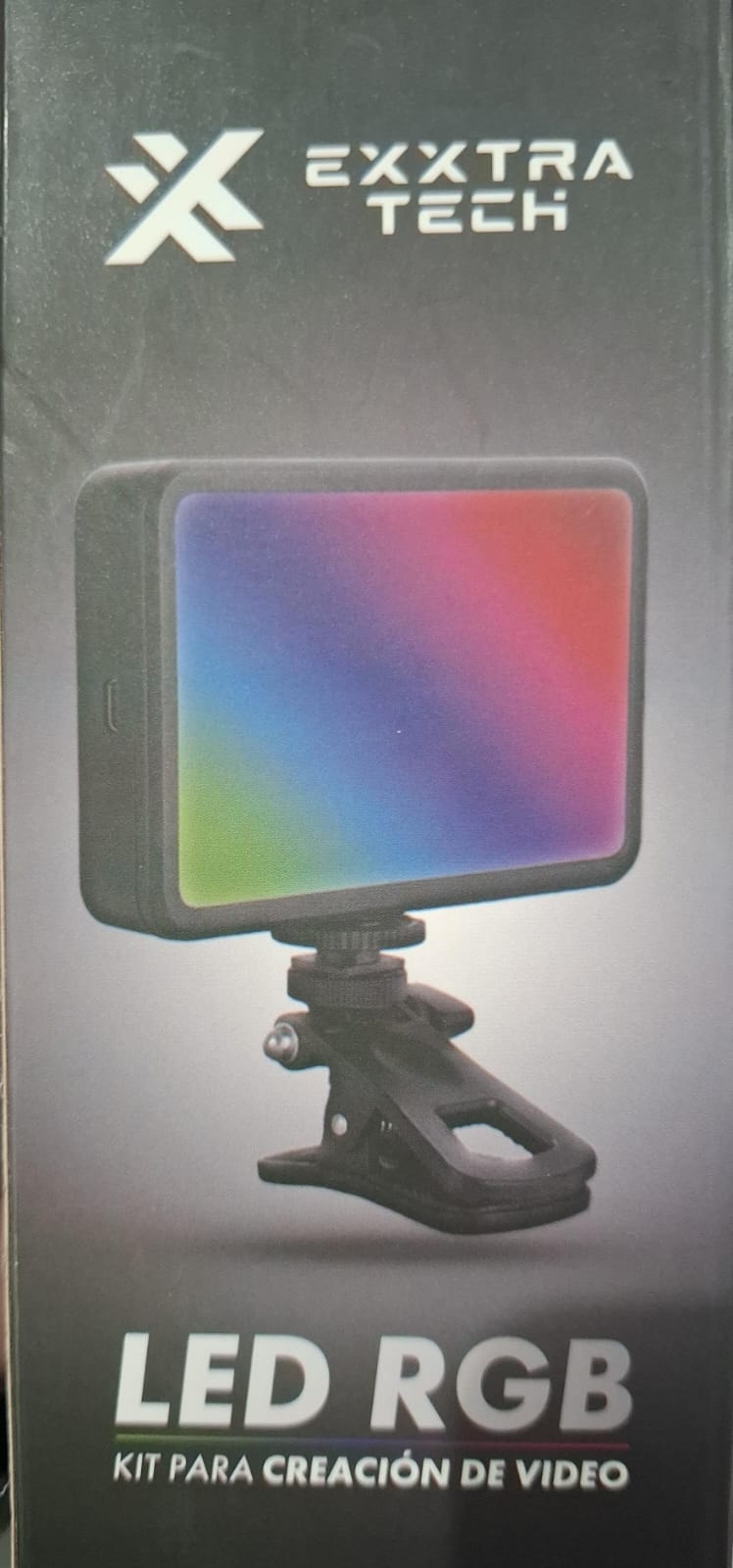 Luz Panel Led RGB Exxtra Tech Portátil Con Clip Para Video Streaming Fotos