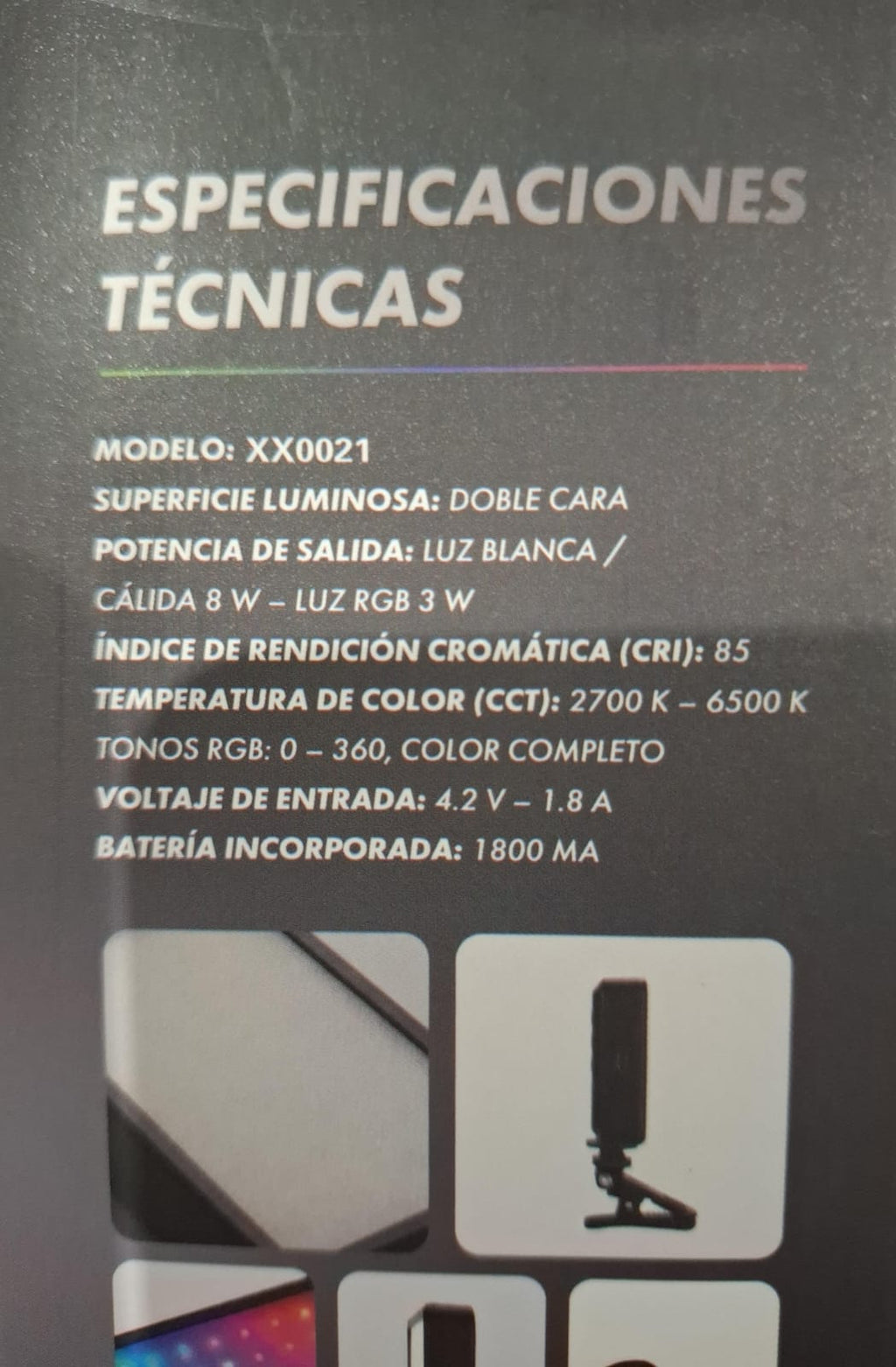 Luz Panel Led RGB Exxtra Tech Portátil Con Clip Para Video Streaming Fotos