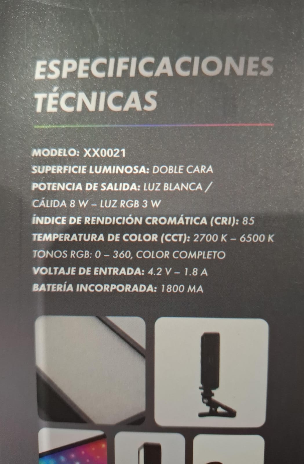 Luz Panel Led RGB Exxtra Tech Portátil Con Clip Para Video Streaming Fotos