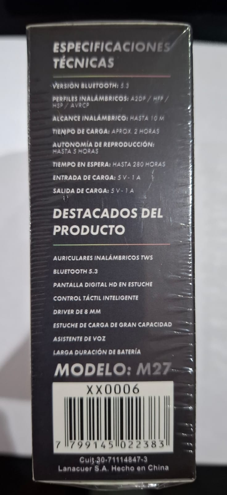 Auriculares Inalámbricos Exxtra Tech M27 Bluetooth Con Pantalla Digital HD y Cancelación de Ruido