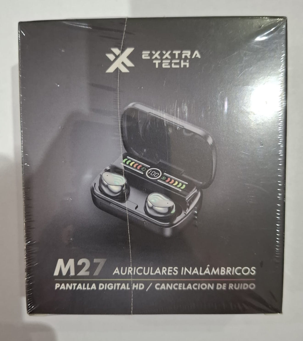 Auriculares Inalámbricos Exxtra Tech M27 Bluetooth Con Pantalla Digital HD y Cancelación de Ruido