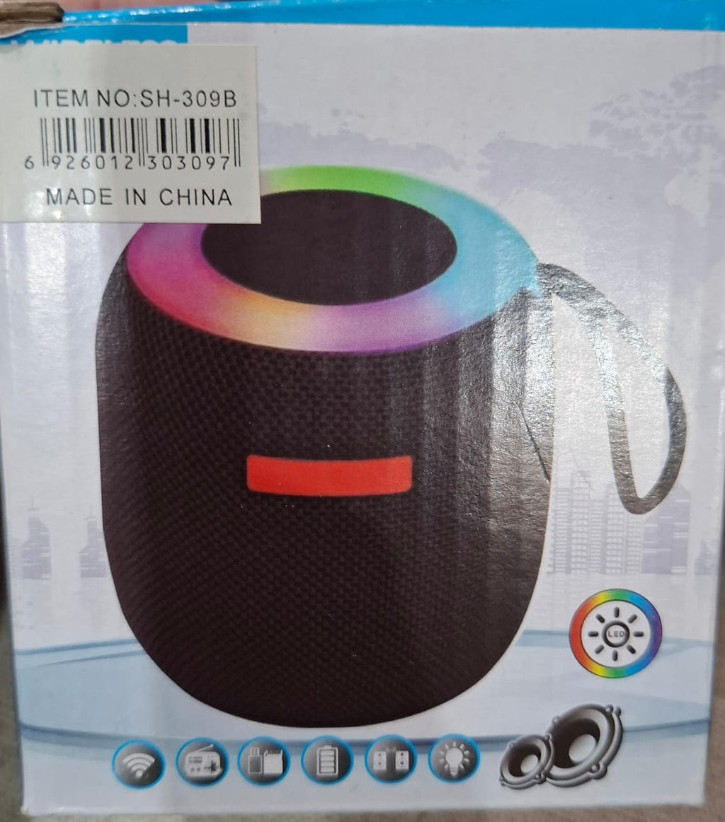 Mini Parlante Portátil Inalámbrico Bluetooth SH-309 Con Luces Led RGB