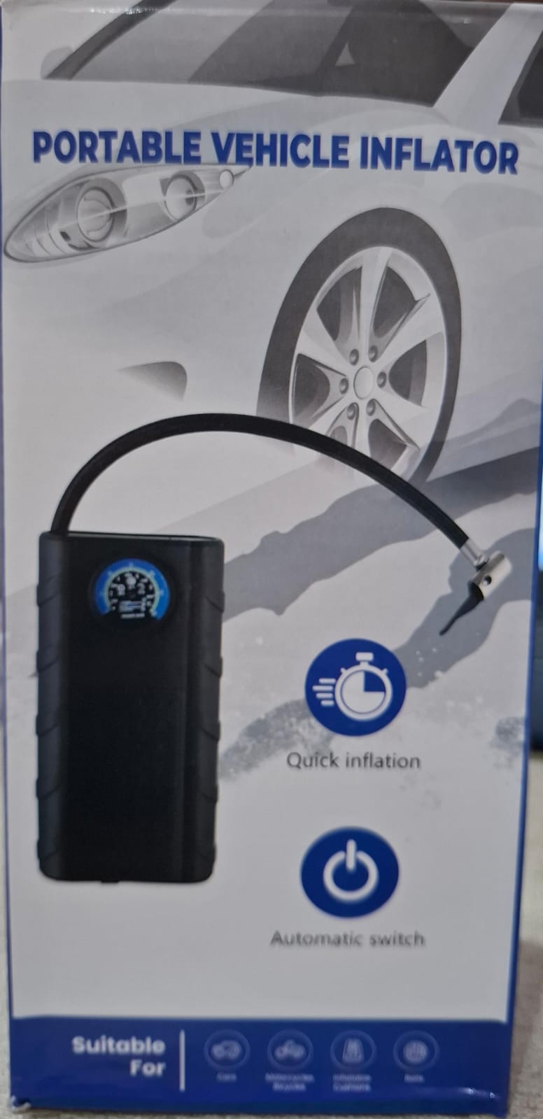 Compresor Inflador De Neumáticos Portátil Auto