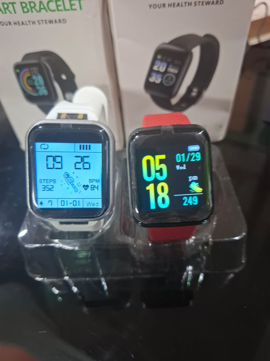 Smartwatch D20 Y68 Reloj Inteligente Bluetooth Fitness Malla Roja Android iPhone