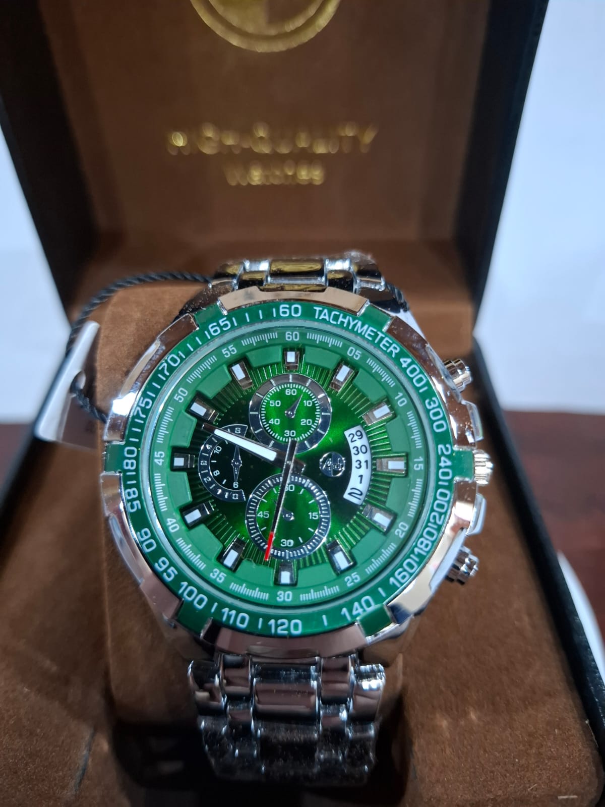 Reloj AJ para hombre – Cronógrafo estilo deportivo – Esfera verde