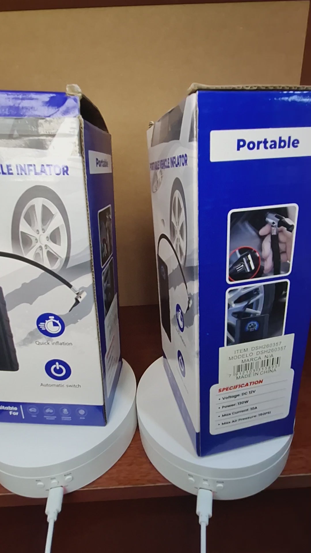 Compresor Inflador De Neumáticos Portátil Auto