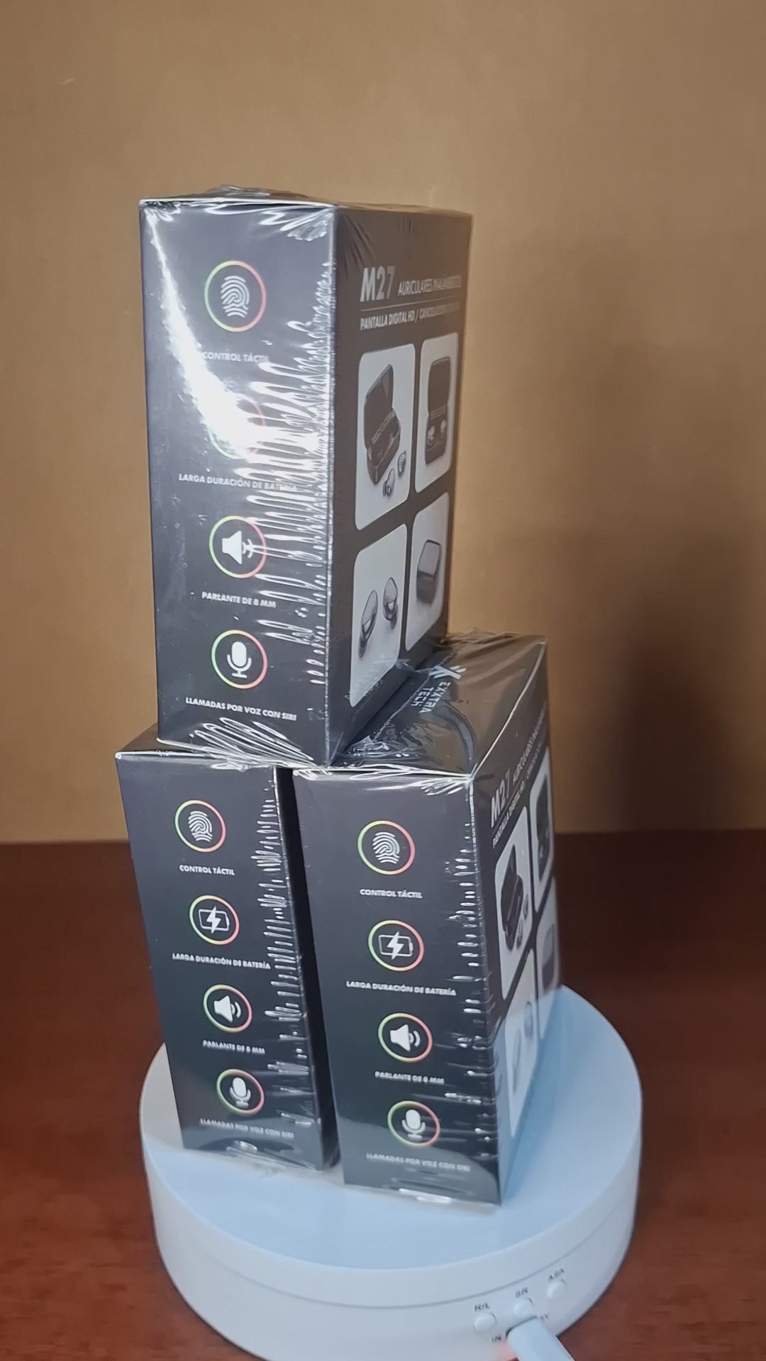 Auriculares Inalámbricos Exxtra Tech M27 Bluetooth Cancelación de Ruido Pantalla HD