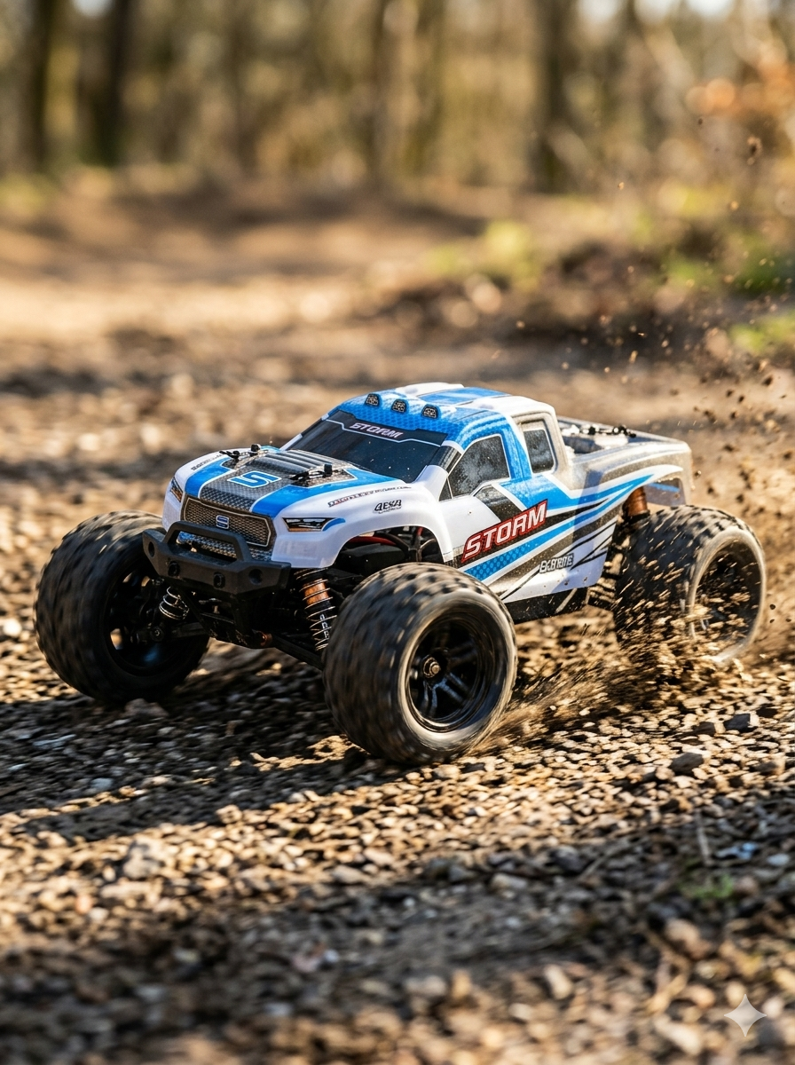 Monster Truck RC 4x4 Kit Completo Radio Control Azul