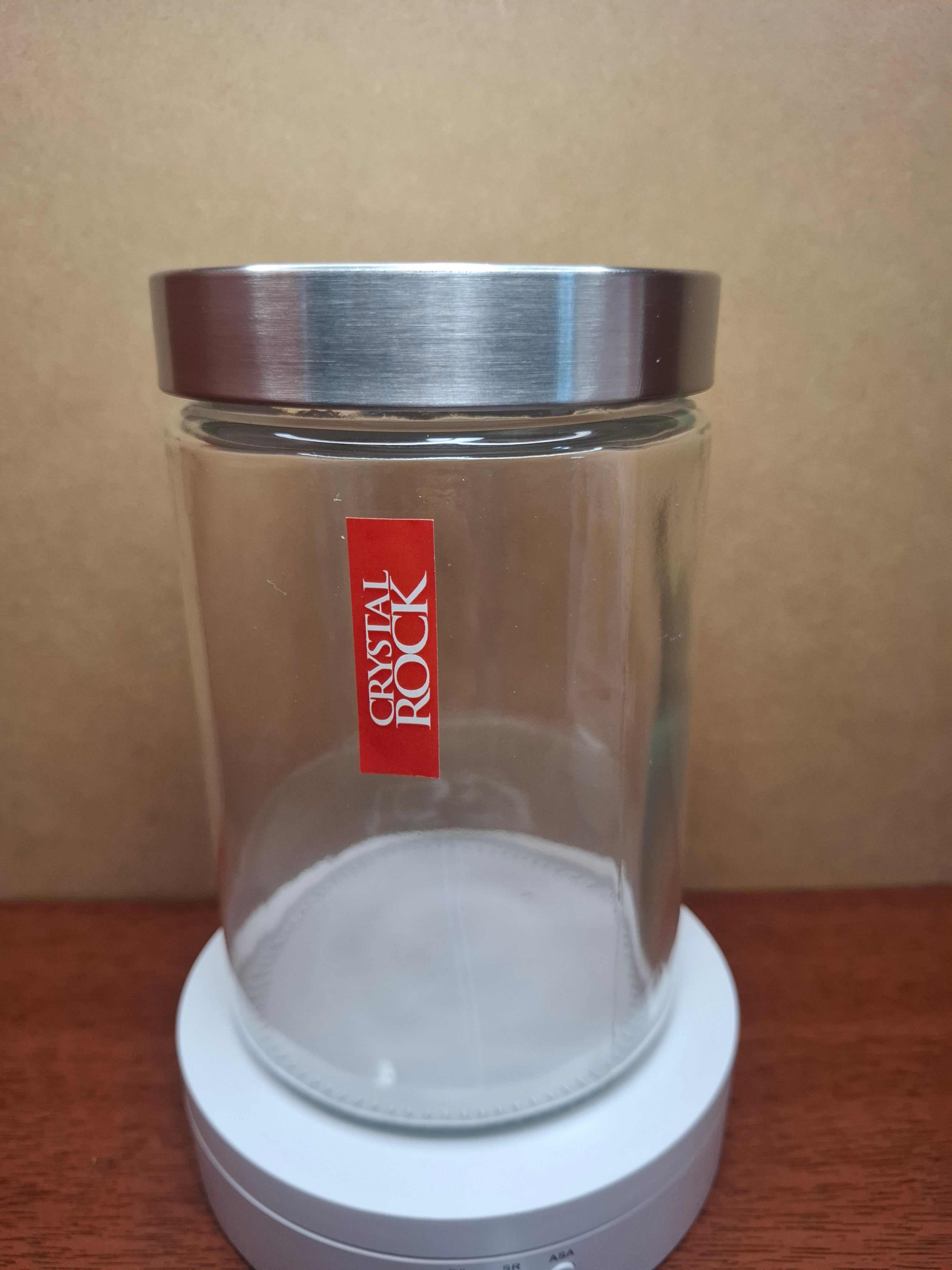 Frasco de Vidrio con Tapa de Acero Inoxidable Hermético Crystal Rock 1000ml