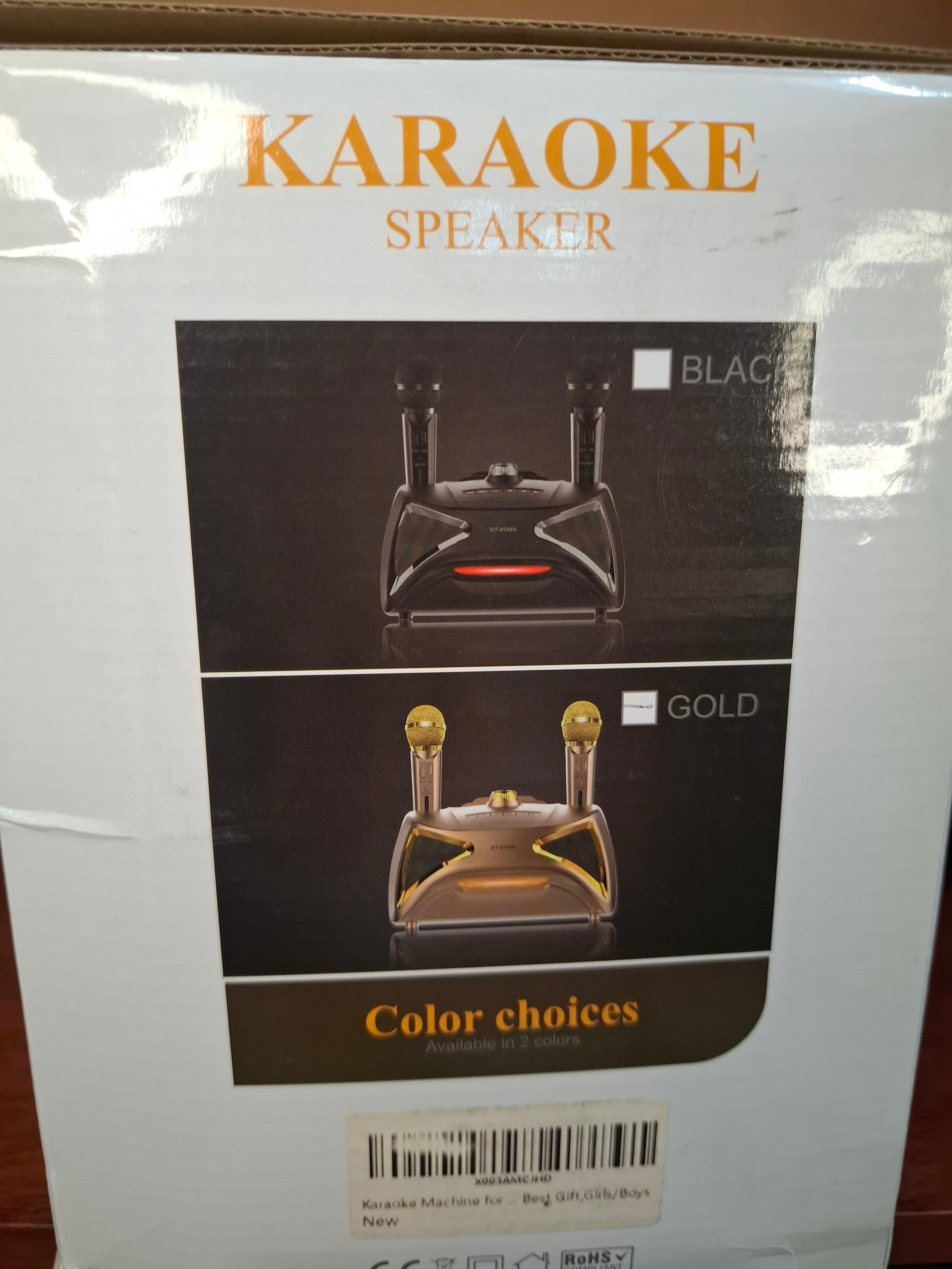 Sistema de Audio y Karaoke ST-2025 Kit Completo Dorado con Micrófonos