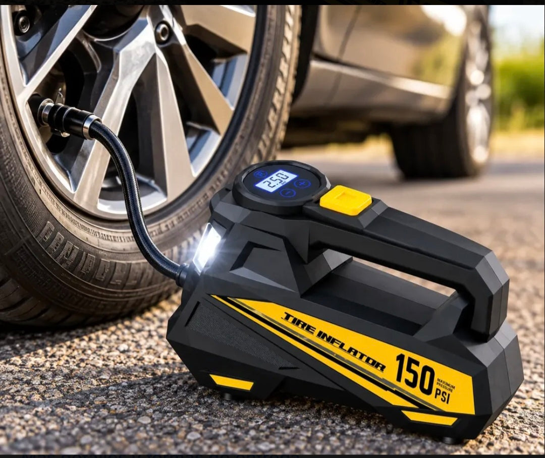 Compresor Aire Portátil Auto 12v Digital 150 Psi Luz Led