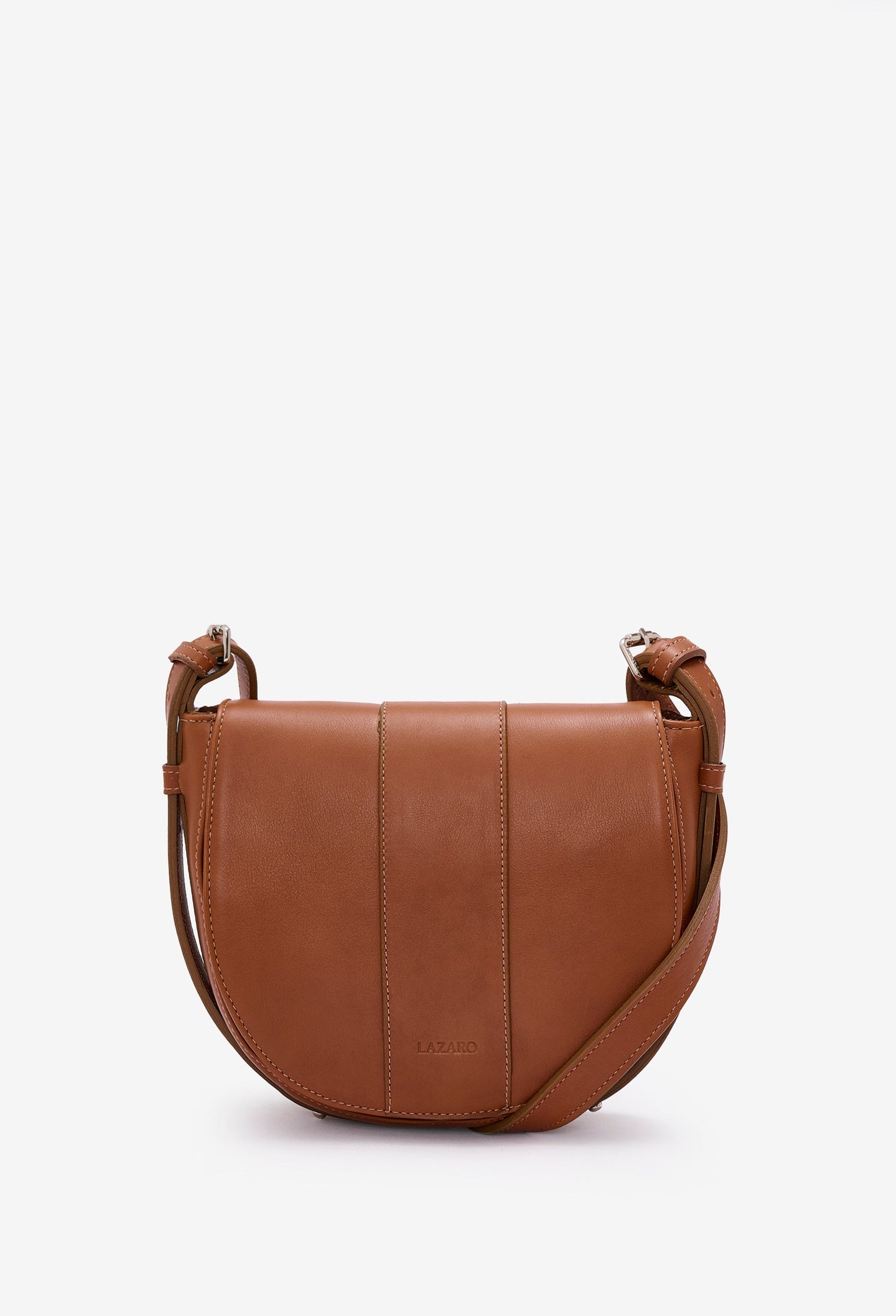 Sisa Leather Saddle Bag - Cognac