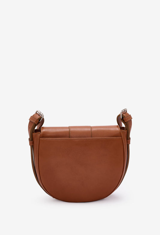 Sisa Leather Saddle Bag - Cognac