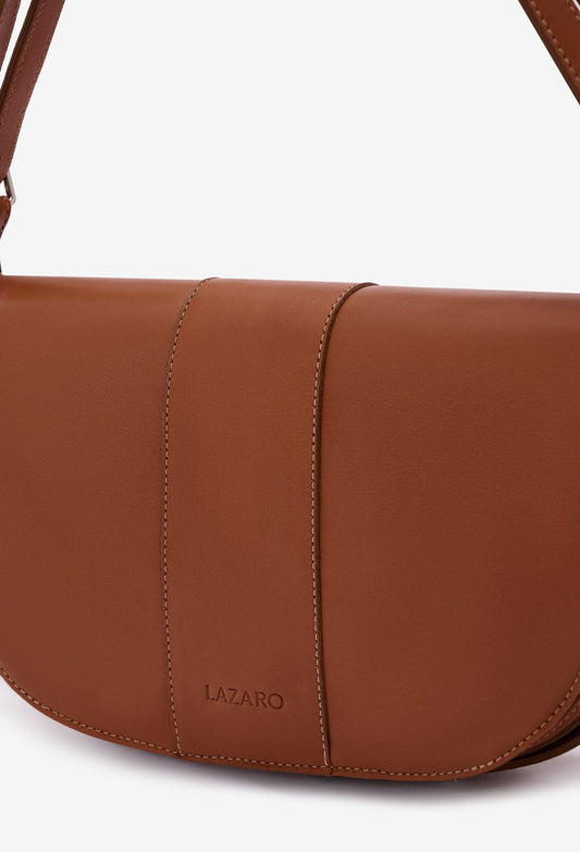 Sisa Leather Shoulder Bag - Cognac